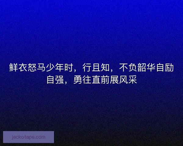 鲜衣怒马少年时，行且知，不负韶华自励自强，勇往直前展风采