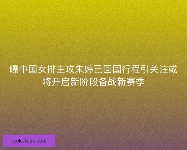 曝中国女排主攻朱婷已回国行程引关注或将开启新阶段备战新赛季