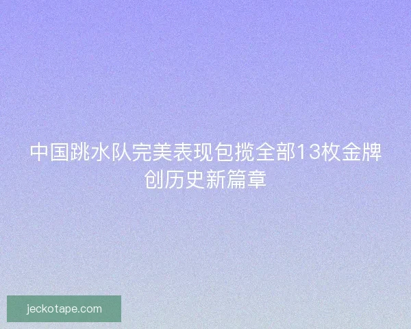 中国跳水队完美表现包揽全部13枚金牌创历史新篇章
