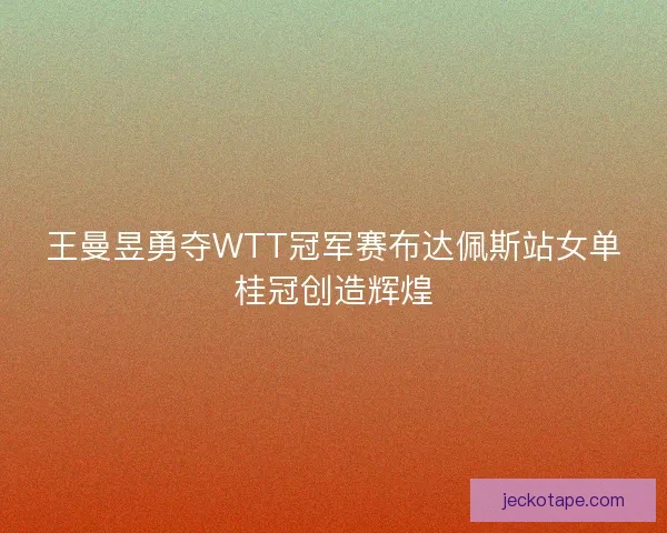 王曼昱勇夺WTT冠军赛布达佩斯站女单桂冠创造辉煌